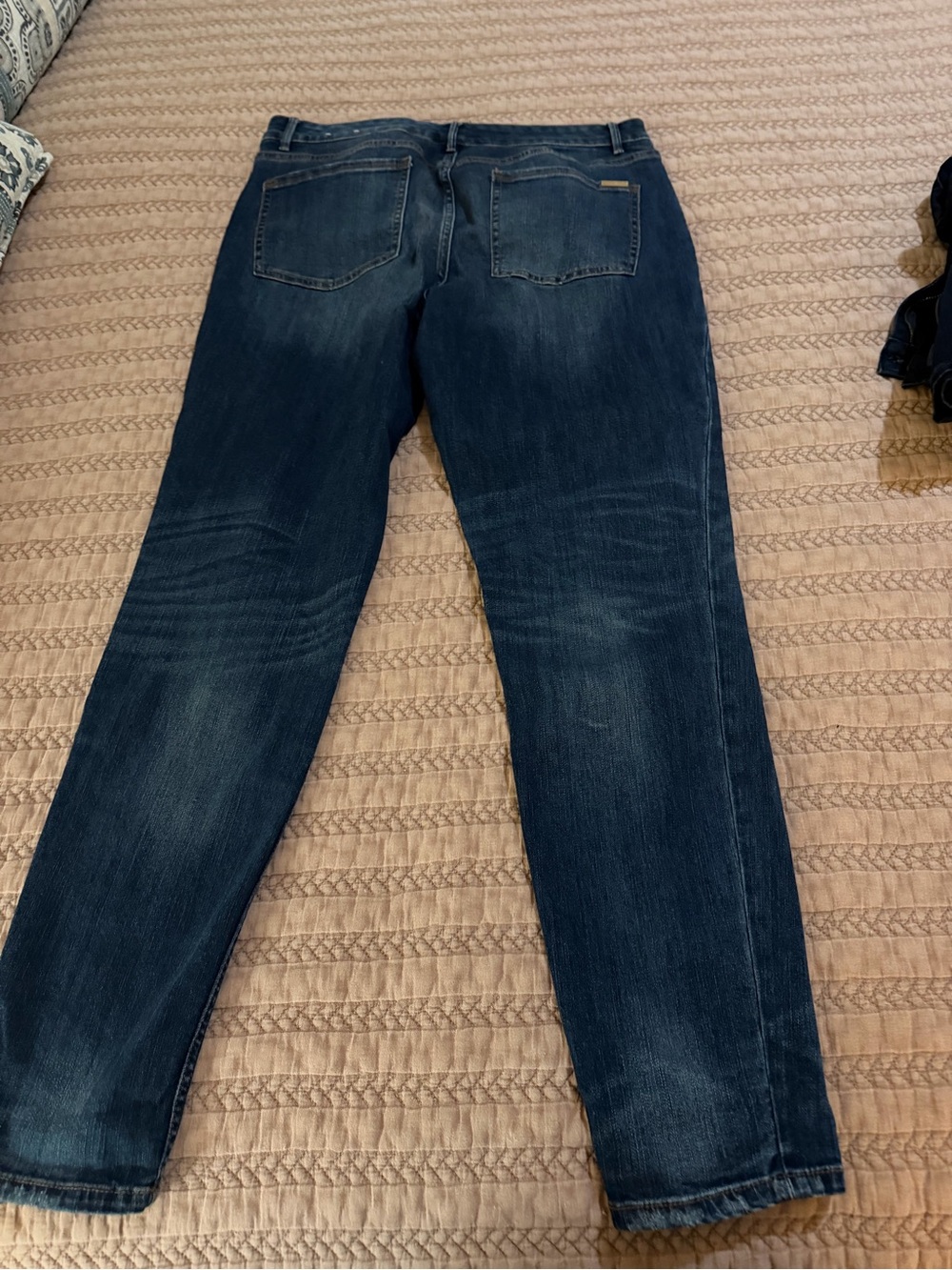 White House Black Market Indigo Skinny Jeans with Light Distressing - Picture 2 of 5